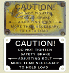 CAUTION, do not tighten... Dataplate02.GIF