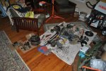 You can tell a man is single when he takes apart an axle in his living room - You can tell a man is single when he takes apart an axle in his living room.
