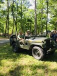 Terry driving the jeep at the Denton rally